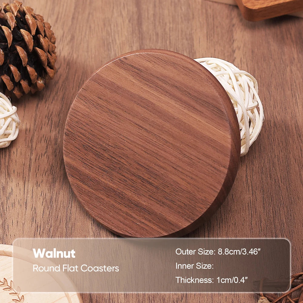 Solid Walnut Wood Coaster Round Square