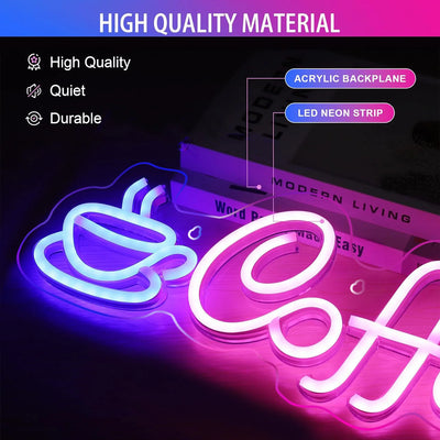 Coffee Neon Sign Light Battery Led Neon