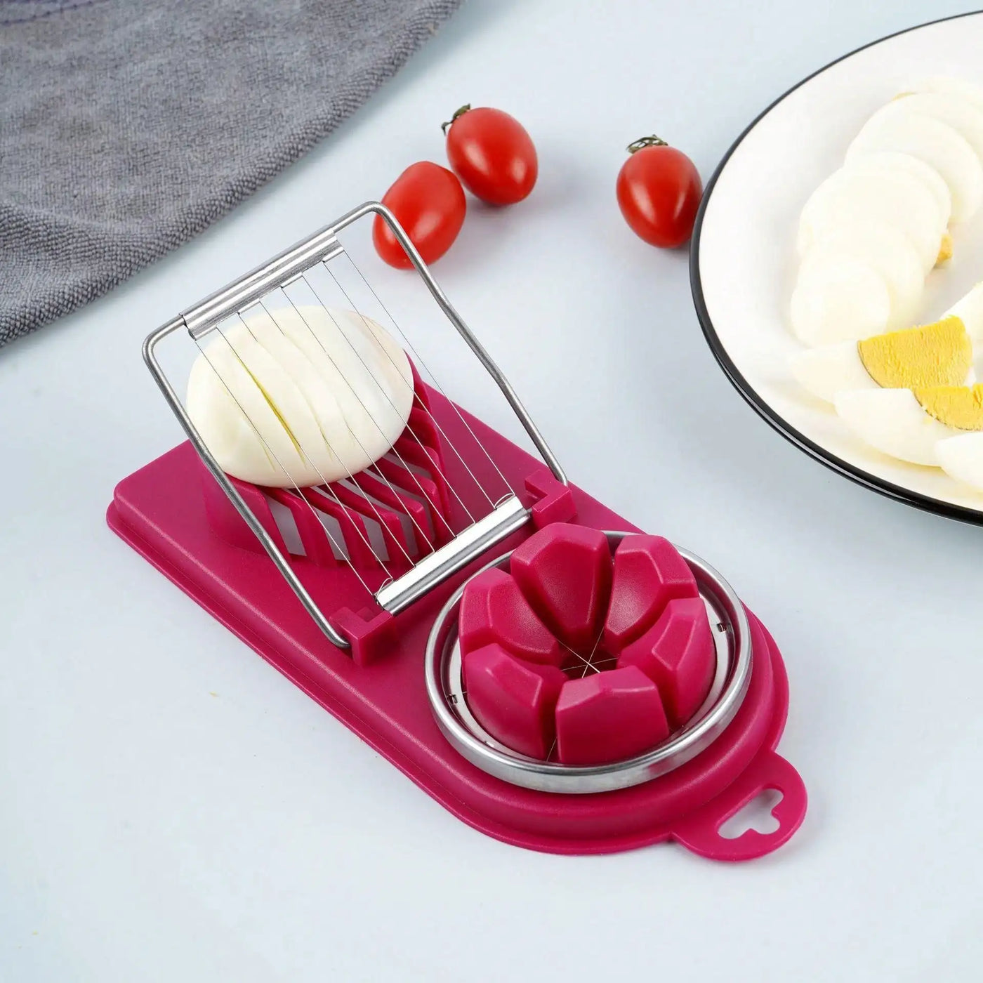 Multifunctional PP Base egg cutter steel wire