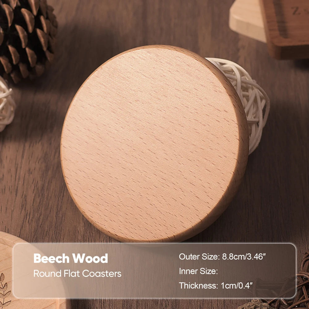 Solid Walnut Wood Coaster Round Square