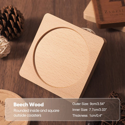 Solid Walnut Wood Coaster Round Square