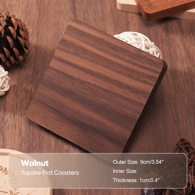 Solid Walnut Wood Coaster Round Square