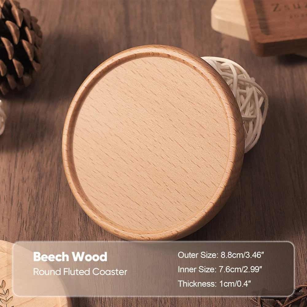 Solid Walnut Wood Coaster Round Square