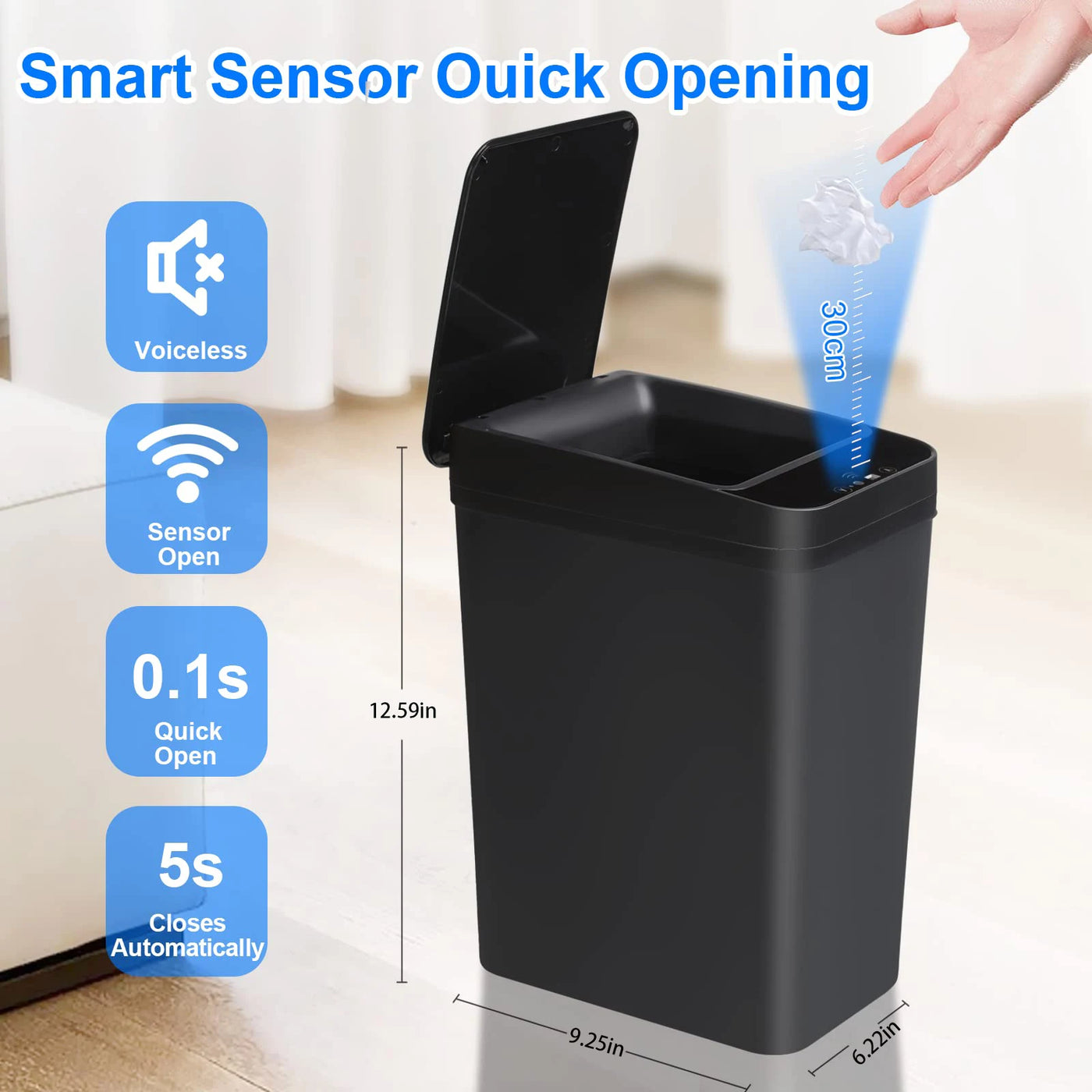 Bathroom Touchless Trash, Motion Sensor